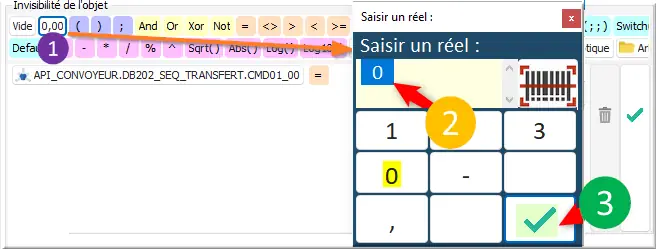 Cacher CMD01_00 si égal 0